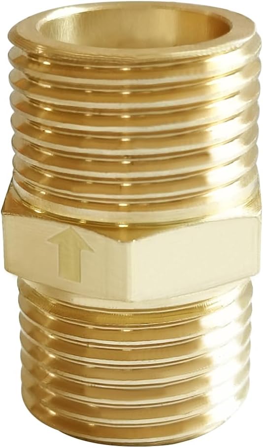 Brass Check Valve 1/2" Male to 1/2" Male Thread One Way Non Return Backflow Preventer Check Valves (Pack of 2) V1258-DP02-B-516