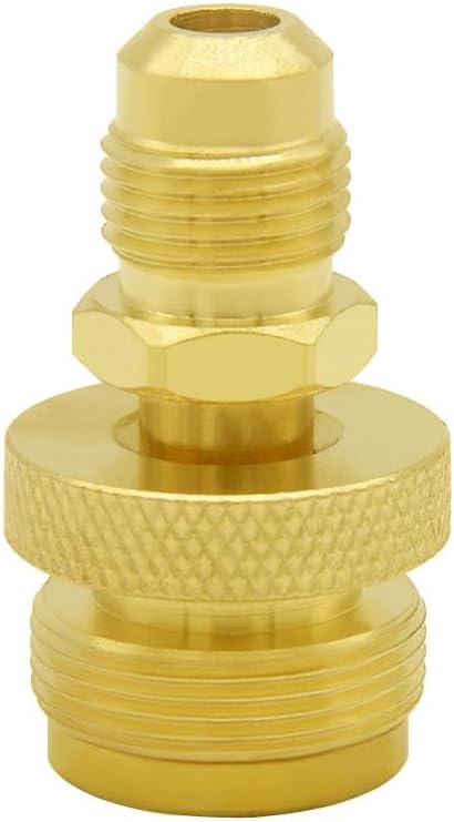 1LB Propane Disposal Adapter Fitting 1"-20 Male Throwaway Cylinder Thread to 3/8" Flare Male, Portable V1258-DP02-B-530