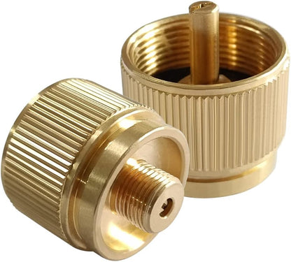 2PCS Portable Camping Stove Adapter 1LB Propane Small Tank Input and EN417 Lindal Valve Output Outdoor V1258-DP02-B-536