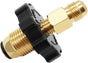 Brass Soft Nose POL Propane Gas LP Tank Adapter with 1/4" NPT Male Fitting and 3/8" Flare Male Adapter Full V1258-DP02-B-538
