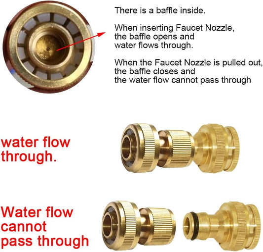 1/2" ID Hose Solid Brass Fitting Closed Flow Garden Tools Quick Repair Damaged Leaky Adapter Garden Water V1258-DP02-B-539