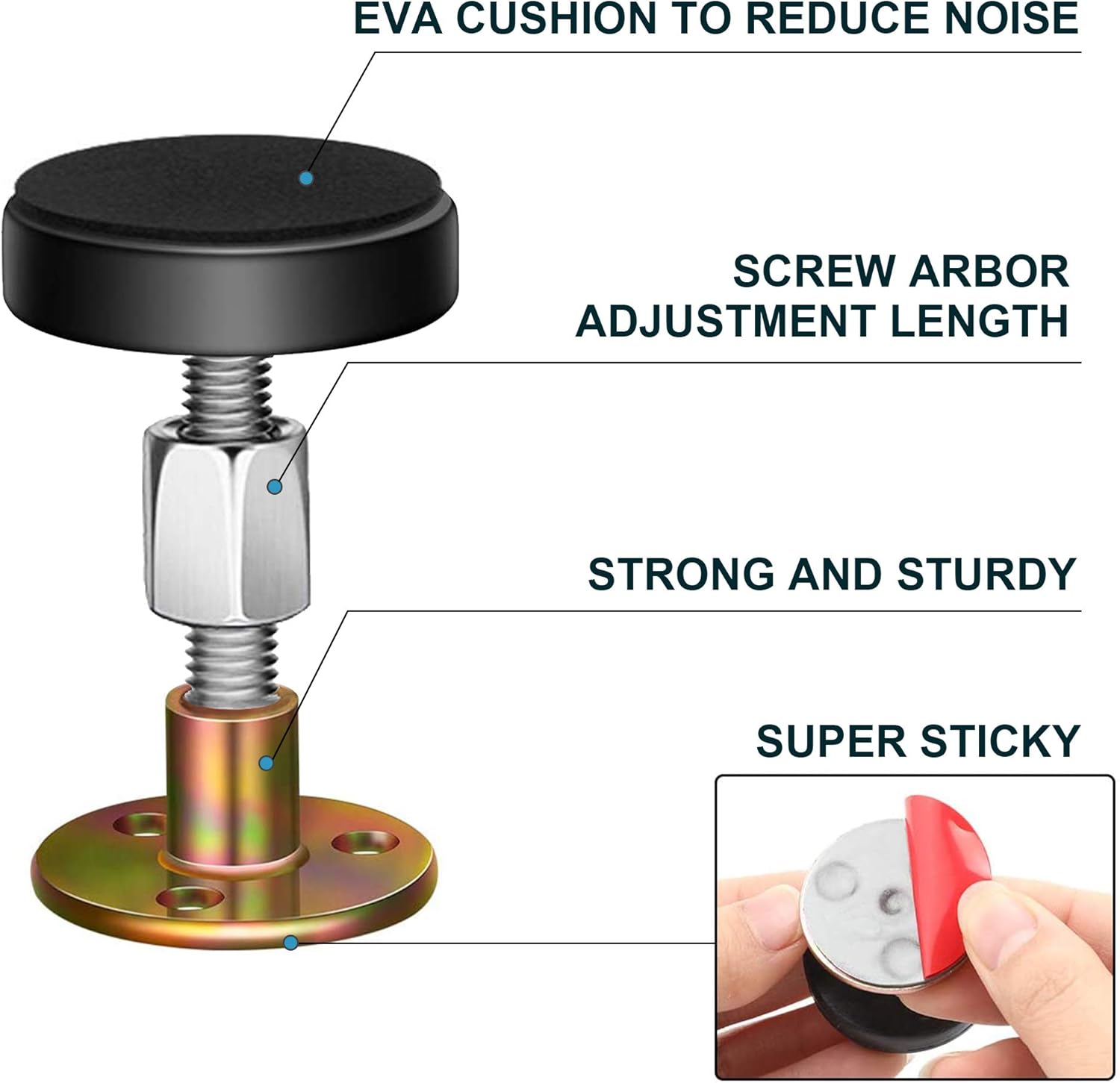 Adjustable Threaded Bed Frame Anti-Shake Tool, Headboard Stoppers, Bedside Anti Shake Tool for Beds Cabinets V1258-DP02-B-54