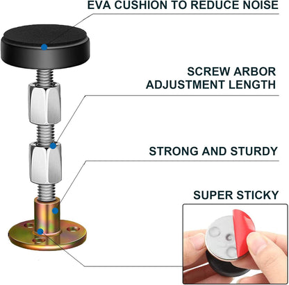 Headboard Stoppers for Wall, Adjustable Iron Bed Frame Anti-Shake Tool, Easy Install, Wall V1258-DP02-B-55