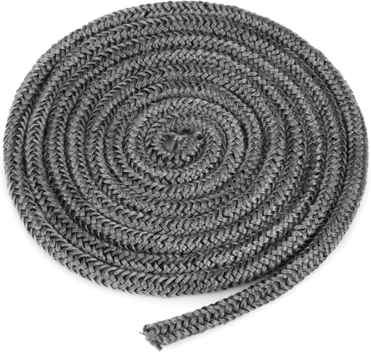 Wood Stove Gasket, 1/4" x 84" Graphite Impregnated Fiberglass Rope Seal and High-Temperature Cement Gasket V1258-DP02-B-553