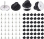 50 Pairs Pin Backings Tie Tacks Blank Pins with Rubber Backings Pinbacks for Crafts (Silver Black, 50 Sets) V1258-DP02-B-564