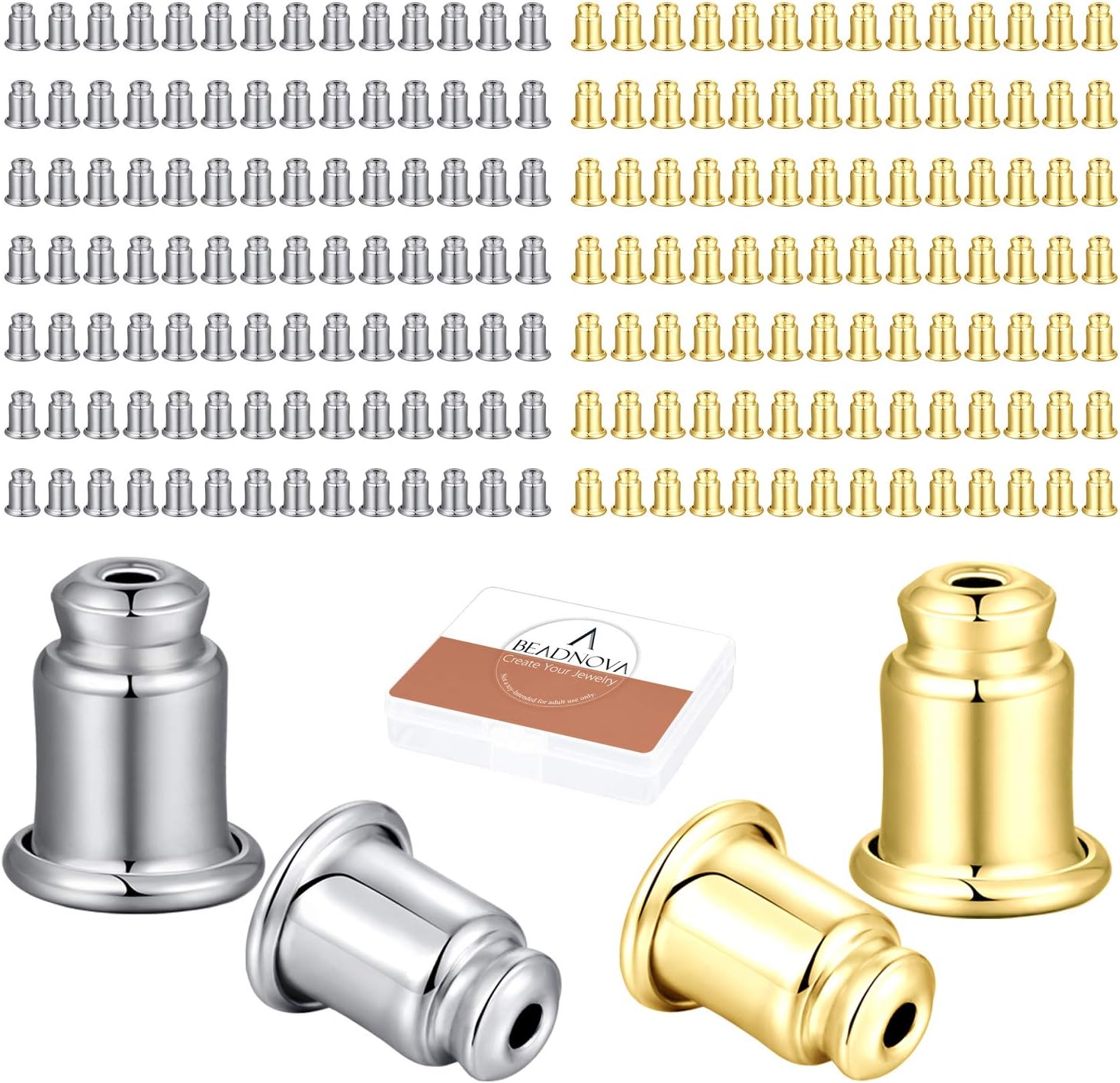 Safety Backs for Earrings Secure Earring Backs Replacements Hypoallergenic Pierced Ear Stud Stoppers for V1258-DP02-B-566