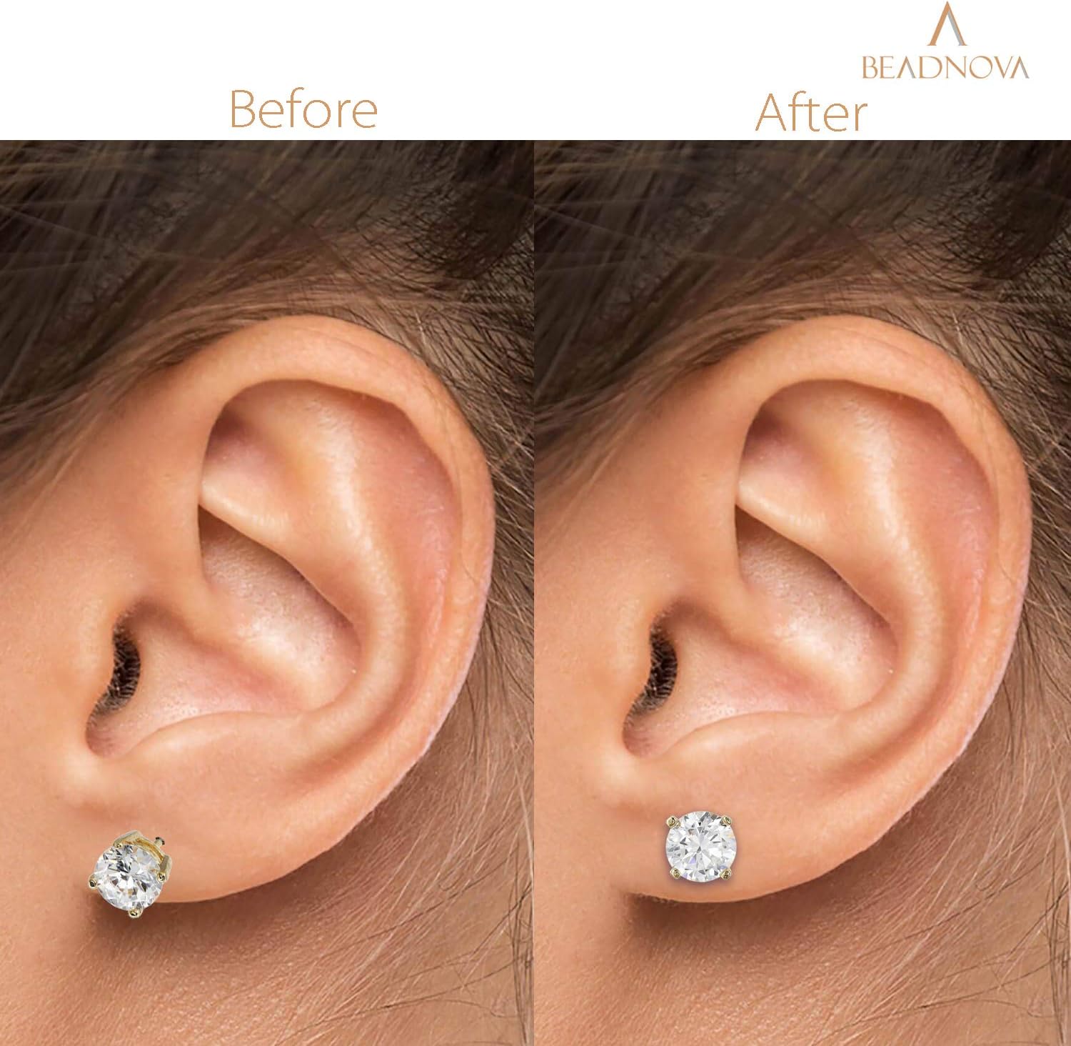 Safety Backs for Earrings Secure Earring Backs Replacements Hypoallergenic Pierced Ear Stud Stoppers for V1258-DP02-B-566