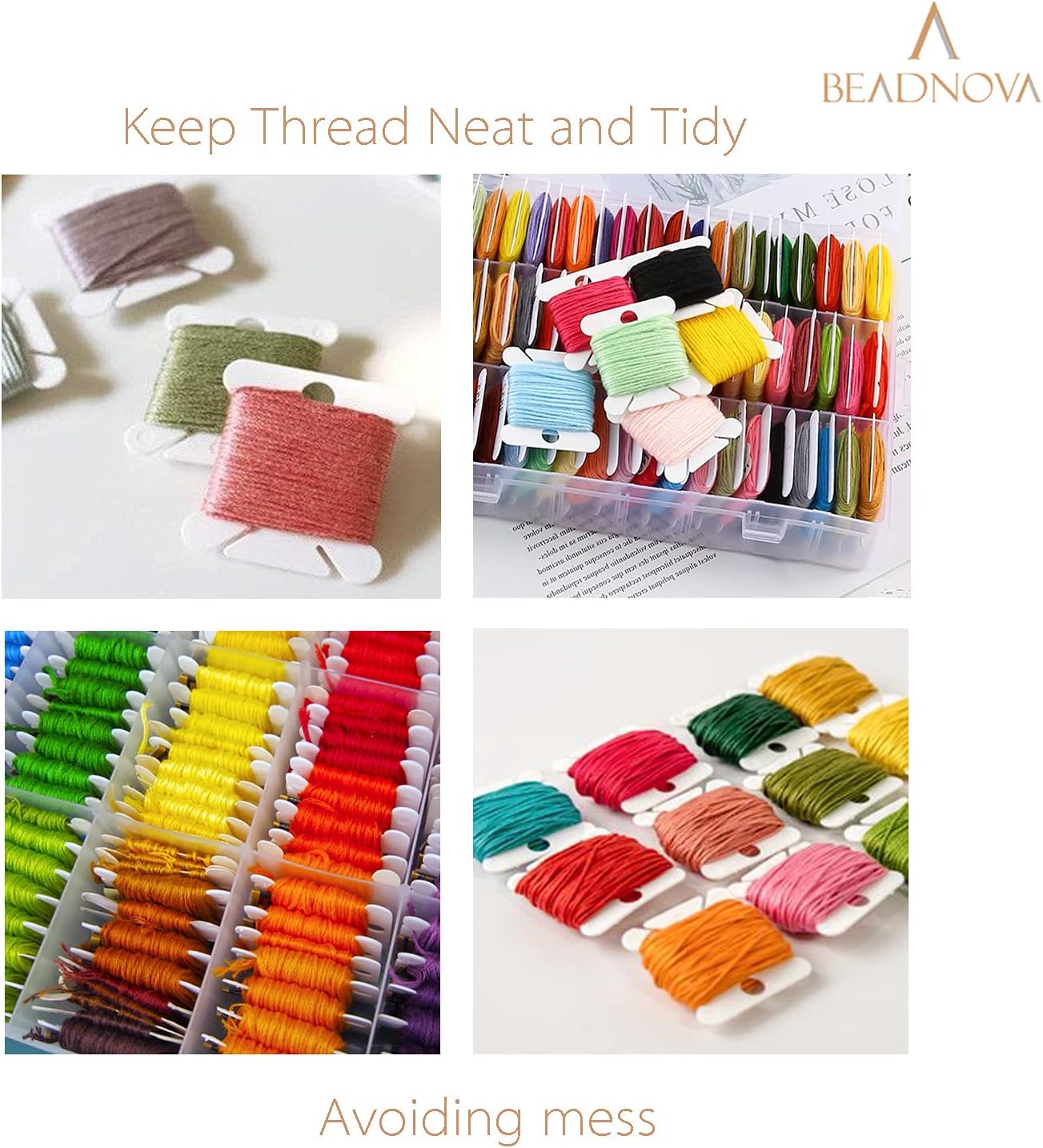 Embroidery Floss Bobbins 150pcs Embroidery Thread Holder Floss Holder Thread Bobbins for Cross Stitch V1258-DP02-B-569