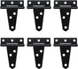 Heavy Duty T Hinge, 6 pcs, 2 Inch, Black, Powder Coated Metal Alloy V1258-DP02-B-57