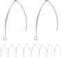 V Shape Ear Wire Long Earring Wire Earring Hook for Dangle Earwire Making Jewelry Making Ear Post DIY (Silver V1258-DP02-B-571