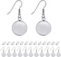 Earring Kit 30pcs Blank Ear Wire Hook 14mm Stainless Steel Cabochon Setting Earring Bezel with Rubber Backs V1258-DP02-B-585
