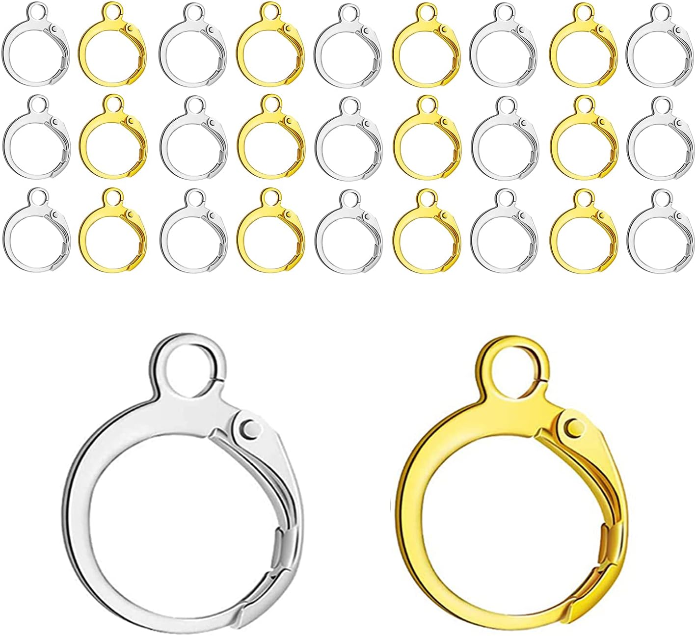 Leverback Earring Hooks 80pcs French Ear Wire Lever Back Earwire for Jewelry Making Crafting (Gold and Silver) V1258-DP02-B-588