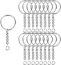 Split Keychain Ring Silver Keychain Rings for Crafts Metal Key Chain Kit for Jewelry Making Key Chains V1258-DP02-B-598