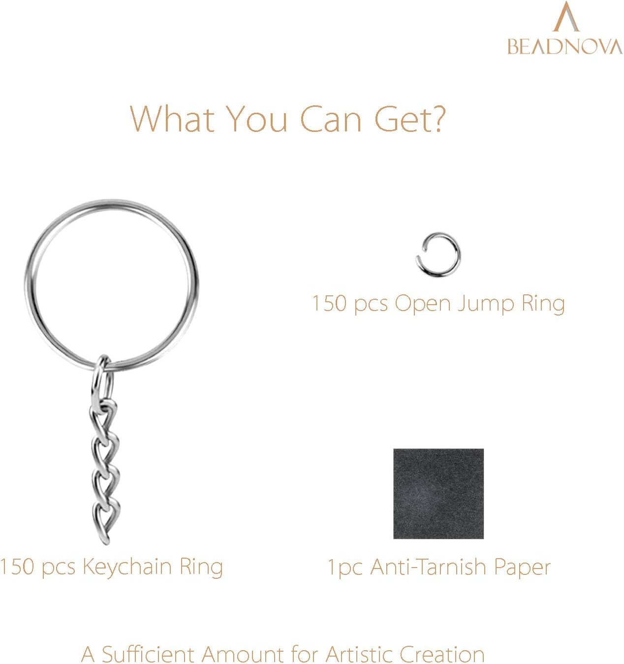 Split Keychain Ring Silver Keychain Rings for Crafts Metal Key Chain Kit for Jewelry Making Key Chains V1258-DP02-B-598