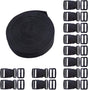 Plastic Buckle Kit Nylon Strap with Quick Release Buckle 12 Sets 1 Inch and Tri-Glide Slides with 11 Yards V1258-DP02-B-600