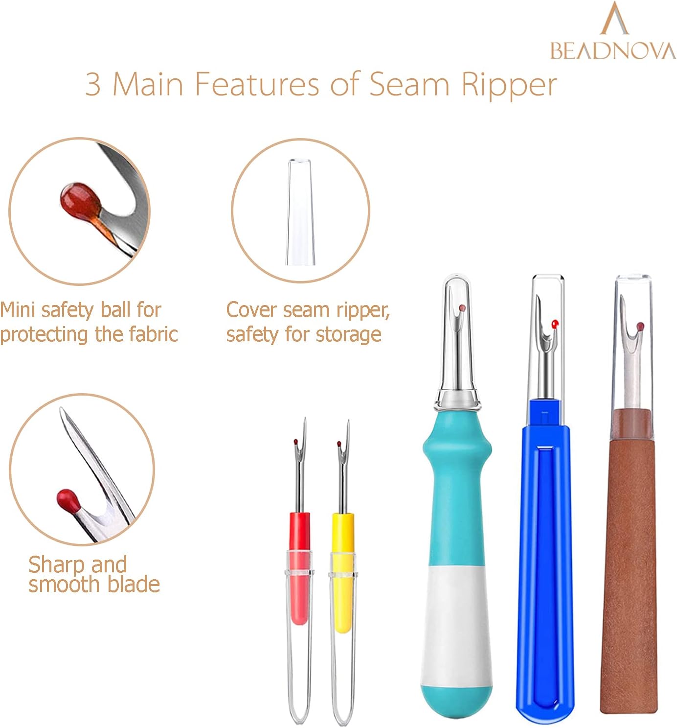 Seam Ripper 5pcs Plastic Thread Cutter Stitch Remover Large Thread Remover Stitch Eraser Tag Ripper for V1258-DP02-B-601