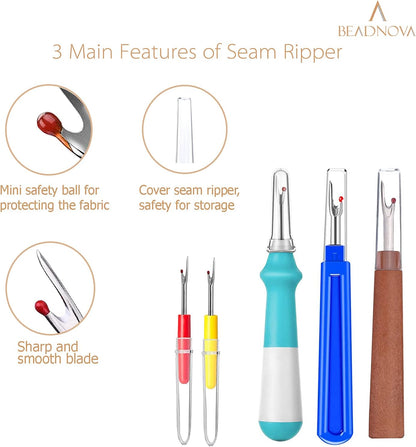 Seam Ripper 5pcs Plastic Thread Cutter Stitch Remover Large Thread Remover Stitch Eraser Tag Ripper for V1258-DP02-B-601
