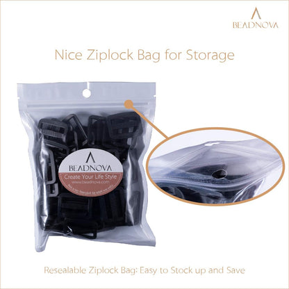 Triglide Slide Buckle 1 Inch Plastic Slide Buckle Webbing Slider for Belt Backpack Bag DIY (50 Piece, Black) V1258-DP02-B-604