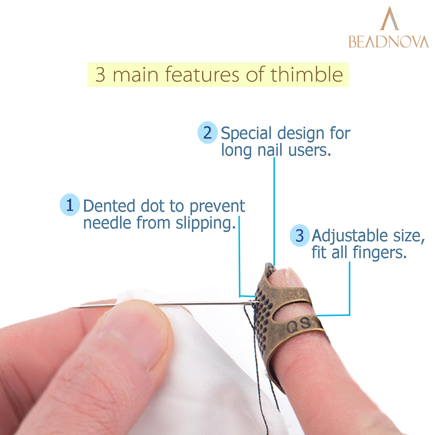 Thimbles for Hand Sewing Thimble Finger Protectors for Sewing Accessories and Tools Thimbles for Hand V1258-DP02-B-606