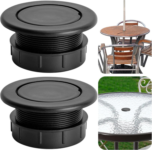 2 Pcs 2 Inch Parasol Umbrella Hole Ring Plug and Cap Set, Thicker Patio Table Hole Cover Insert, Deck Table V1258-DP02-B-609