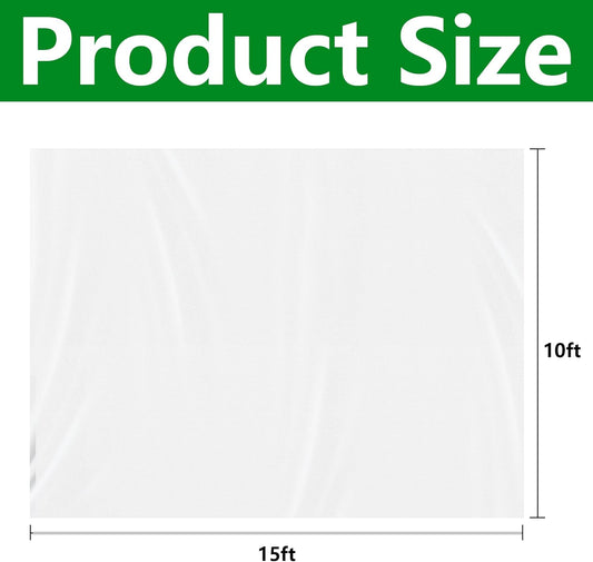 15 x 10 Ft Plant Sun Protection Cloth, Garden Plant Shade Cloth, Non-Woven White Light Refraction Sunshade V1258-DP02-B-610