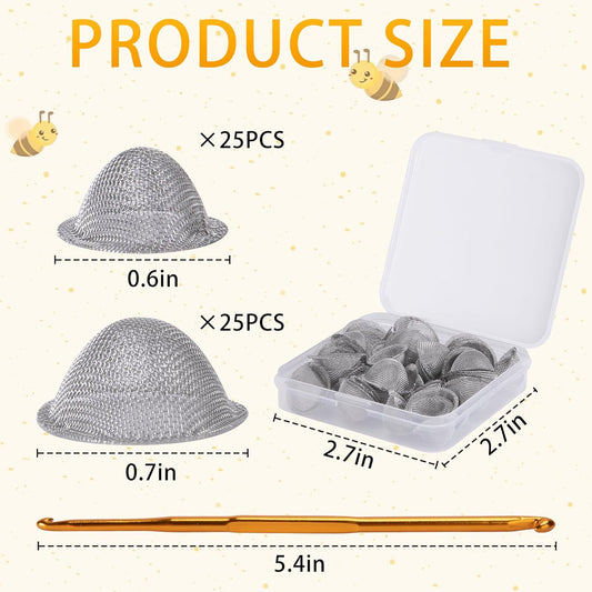 50 Pcs Stainless Steel Carpenter Bee Corks, 2 Sizes Carpenter Bee Plugs Hole Filler, Tapered Bee Holes Repair V1258-DP02-B-616