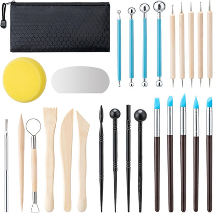 Clay Tools Kit, 27 PCS Pottery Tools, Practical Polymer Clay Sculpting Tools Kit, Air Dry Clay Tools Set for V1258-DP02-B-62