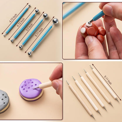 Clay Tools Kit, 27 PCS Pottery Tools, Practical Polymer Clay Sculpting Tools Kit, Air Dry Clay Tools Set for V1258-DP02-B-62
