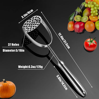 Potato Masher,Stainless Steel Mashed Potatoes Masher with Long Handle for Beans,Avocado,Fruit,Vegetables.One V1258-DP02-B-626