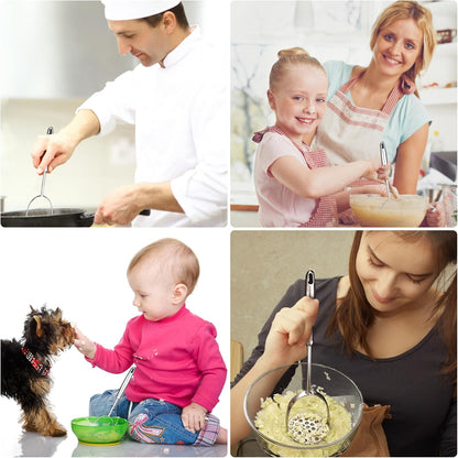 Potato Masher,Stainless Steel Mashed Potatoes Masher with Long Handle for Beans,Avocado,Fruit,Vegetables.One V1258-DP02-B-626