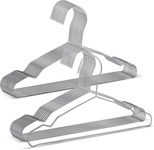 20 Pack Silver Stainless Steel Kids Hangers, Space-Saving Non-Slip, Perfect for Baby, Toddler & Kids' Clothes V1258-DP02-B-627
