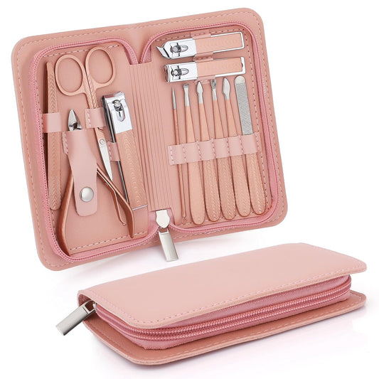 Manicure Set-Stainless Steel Nail Care Set-12 in 1 Professional Ingrown Toenail Clipper Grooming V1258-DP02-B-631