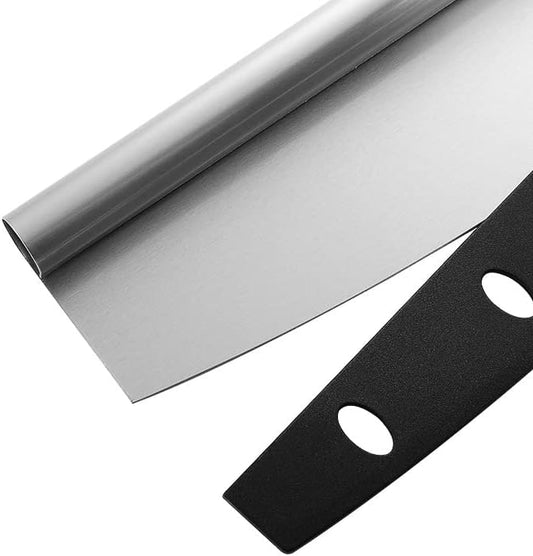 Pizza Cutter Stainless Steel Rocker Slicer - 14 Inch Sharp Knife with Blade Cover, Dishwasher Safe Premium V1258-DP02-B-632