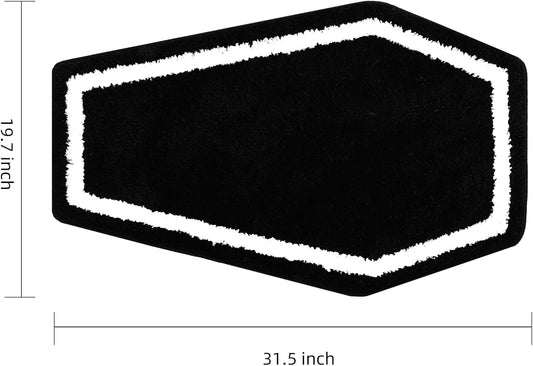 Halloween Decor Black Coffin Bath Mat for Bathroom, Cute Gothic Halloween Decoration Black Bathroom Rug Non V1258-DP02-B-636