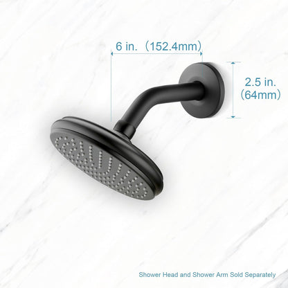 Shower Arm with Flange, 6 in Wall Mount Replacement Angle Shower Head Arm Wall-Mounted For Fixed Shower Head V1258-DP02-B-644