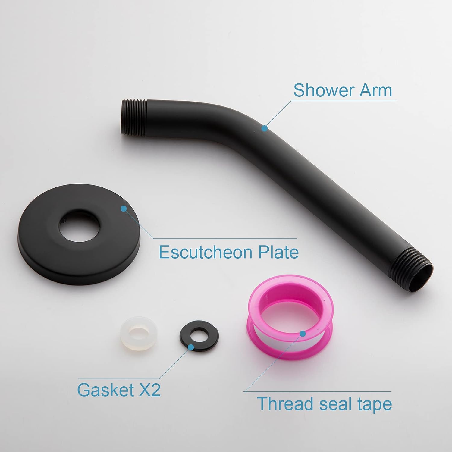 Shower Arm with Flange, 6 in Wall Mount Replacement Angle Shower Head Arm Wall-Mounted For Fixed Shower Head V1258-DP02-B-644