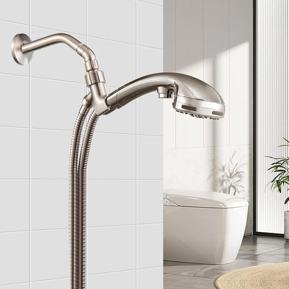 Shower Head Elbow Adapter, Brushed Nickel All Metal Handheld Shower Head Elbow Adapter Shower Arm Angle V1258-DP02-B-651