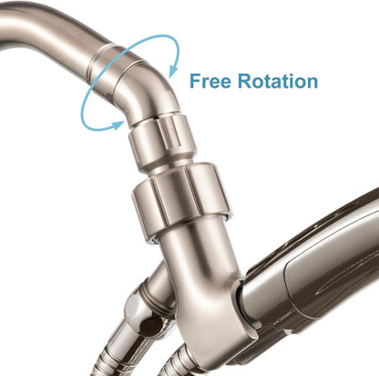 Shower Head Elbow Adapter, Brushed Nickel All Metal Handheld Shower Head Elbow Adapter Shower Arm Angle V1258-DP02-B-651