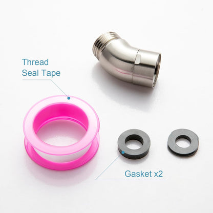 Shower Head Elbow Adapter, Brushed Nickel All Metal Handheld Shower Head Elbow Adapter Shower Arm Angle V1258-DP02-B-651