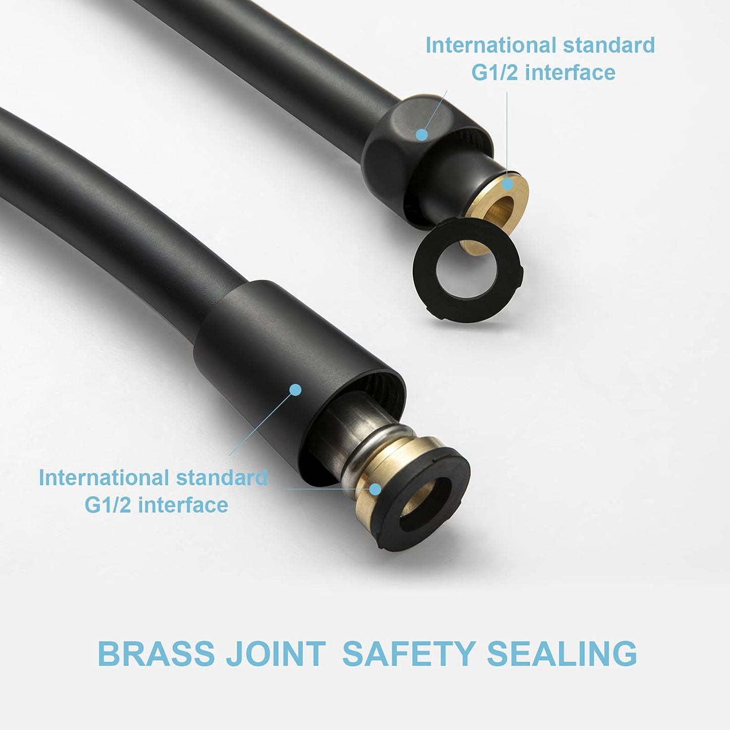 Ultra-Flex Shower Hose, Premium RV PVC Handheld Shower Head Hose Flex Hoses Extension with Brass Insert and V1258-DP02-B-652