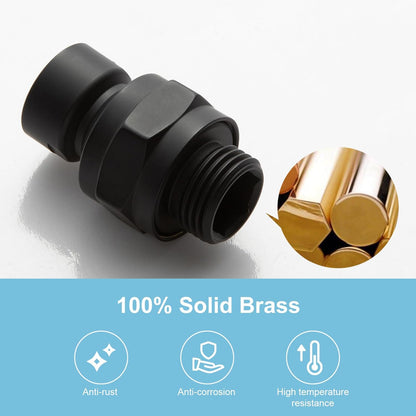 Shower Head Swivel Ball Adapter, All Metal Adjustable Shower Arm Extension Connector Universal Showering V1258-DP02-B-653