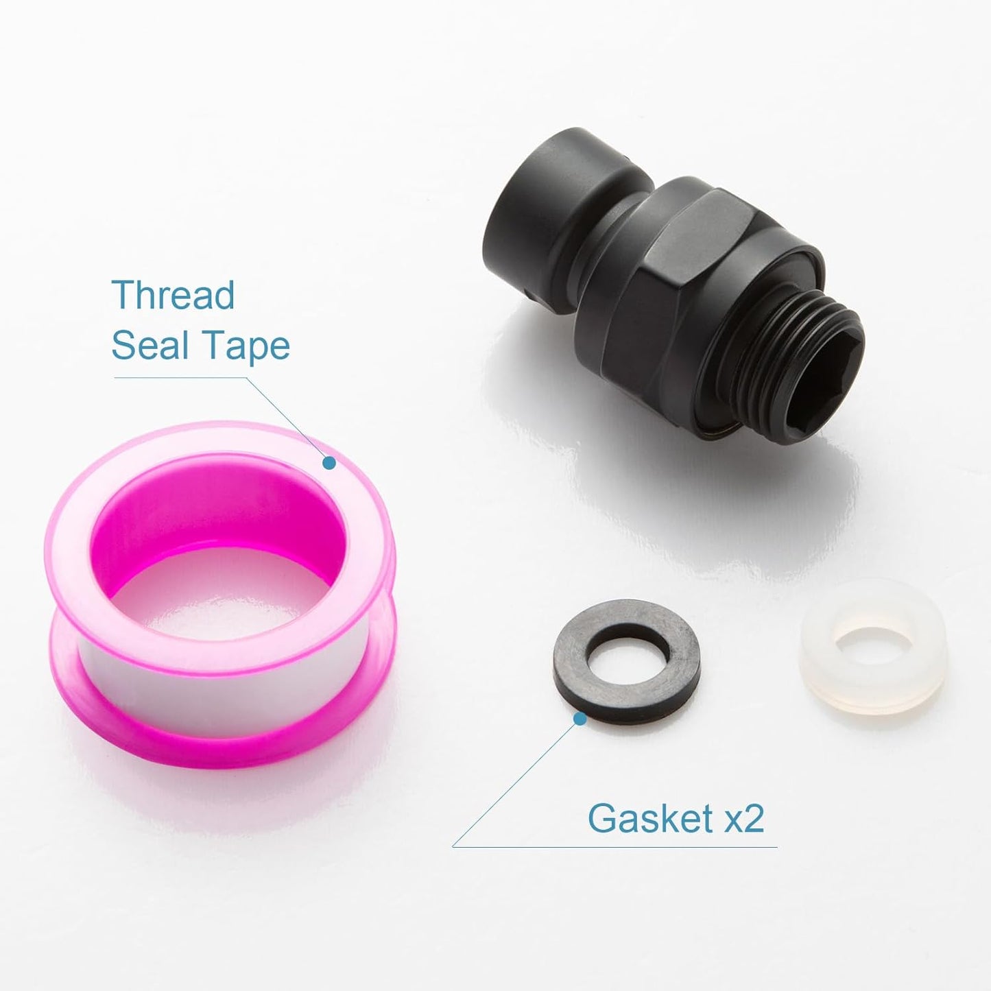 Shower Head Swivel Ball Adapter, All Metal Adjustable Shower Arm Extension Connector Universal Showering V1258-DP02-B-653