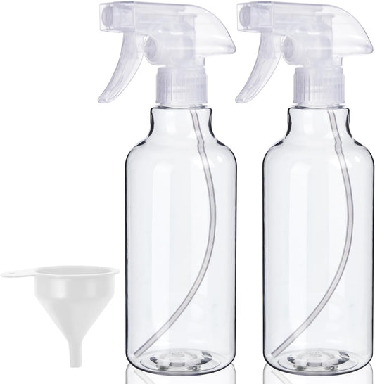 Plastic Spray Bottles, 2-Pack, 16.9 Oz, Mist & Stream, Heavy Duty Spraying, Empty Water Spray Bottle for V1258-DP02-B-658