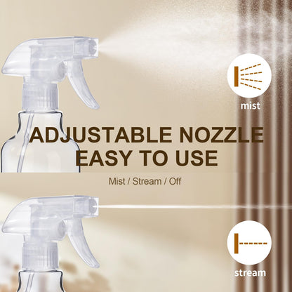 Plastic Spray Bottles, 2-Pack, 16.9 Oz, Mist & Stream, Heavy Duty Spraying, Empty Water Spray Bottle for V1258-DP02-B-658