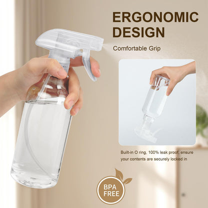 Plastic Spray Bottles, 2-Pack, 16.9 Oz, Mist & Stream, Heavy Duty Spraying, Empty Water Spray Bottle for V1258-DP02-B-658