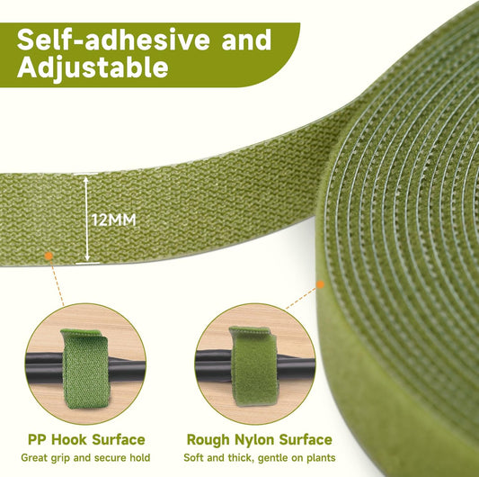 Garden Ties Plant Tape Ties Nylon Plant Tape Strap 65.6 Feet Plant Support Tape Reusable Garden Tape 1/2'' V1258-DP02-B-681