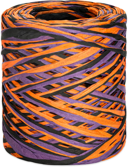 Halloween Raffia Ribbon 525 Feet Orange Black Purple Raffia Ribbon Colored Raffia Paper Ribbon Gift Wrapping V1258-DP02-B-685