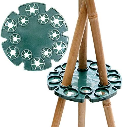 6 Pcs Bamboo Cane Holder Plastic Plant Cane Support Caps Holders for Climbing Plants Sweet Peas Beans Green V1258-DP02-B-688