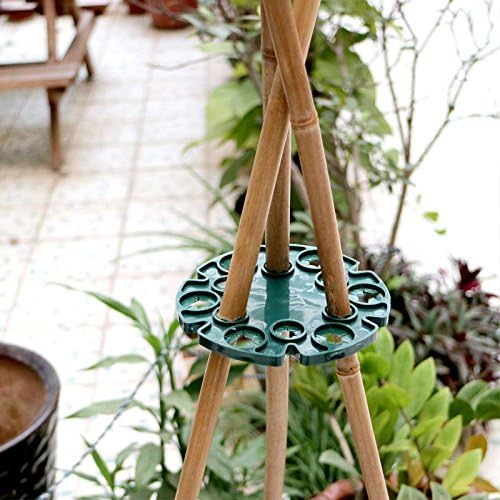 6 Pcs Bamboo Cane Holder Plastic Plant Cane Support Caps Holders for Climbing Plants Sweet Peas Beans Green V1258-DP02-B-688