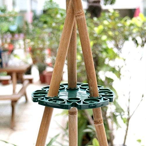 6 Pcs Bamboo Cane Holder Plastic Plant Cane Support Caps Holders for Climbing Plants Sweet Peas Beans Green V1258-DP02-B-688